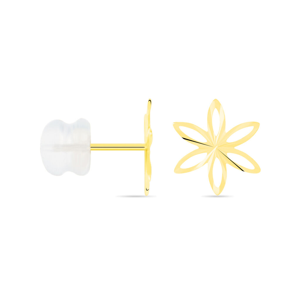 Boucles D'oreilles Puces Philine Fleur Or Jaune
