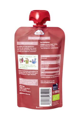 FruchtBar BIO Fruchtpüree Erdbeere, Apfel