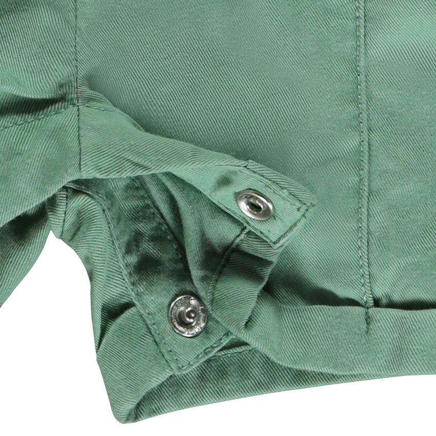 Combishort unie avec ceinture imprimée à nouer pour bébé fille - Vert