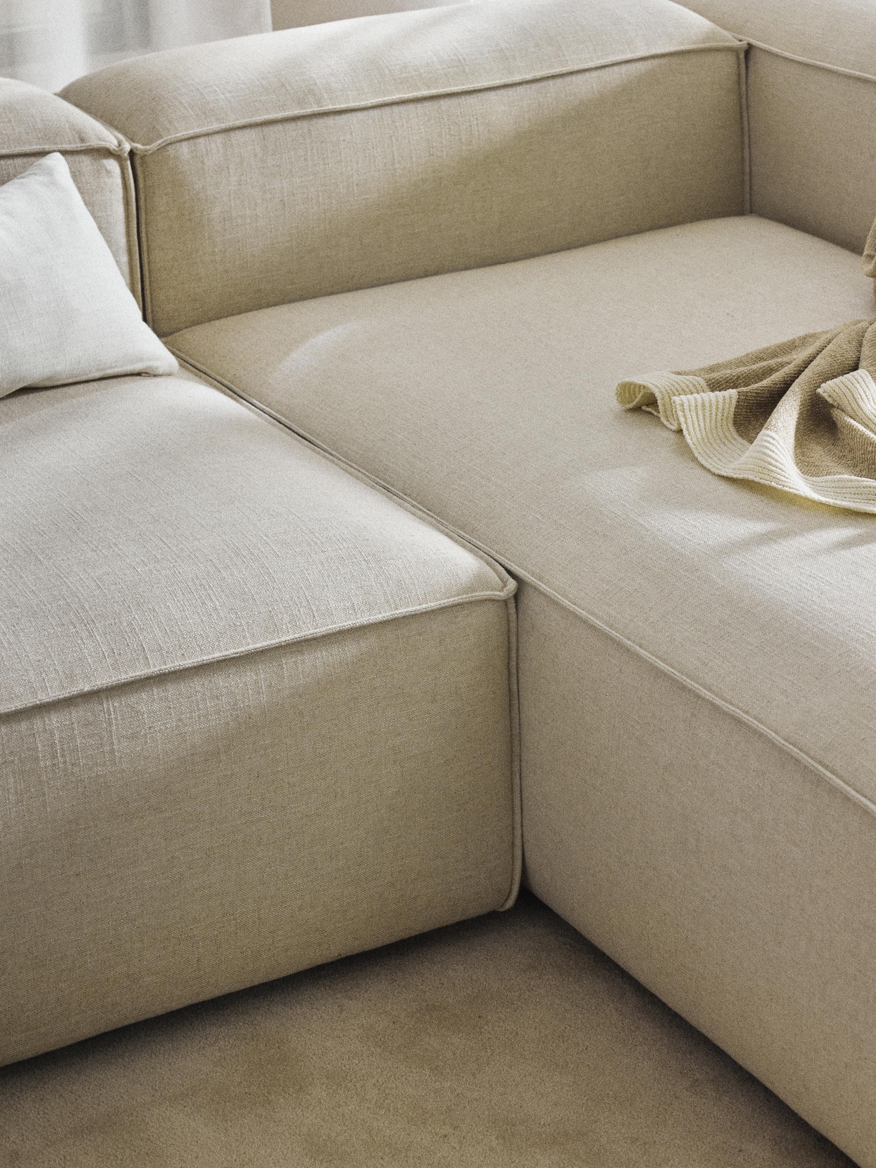 Chaise longue hoekmodule Lennon van linnenmix