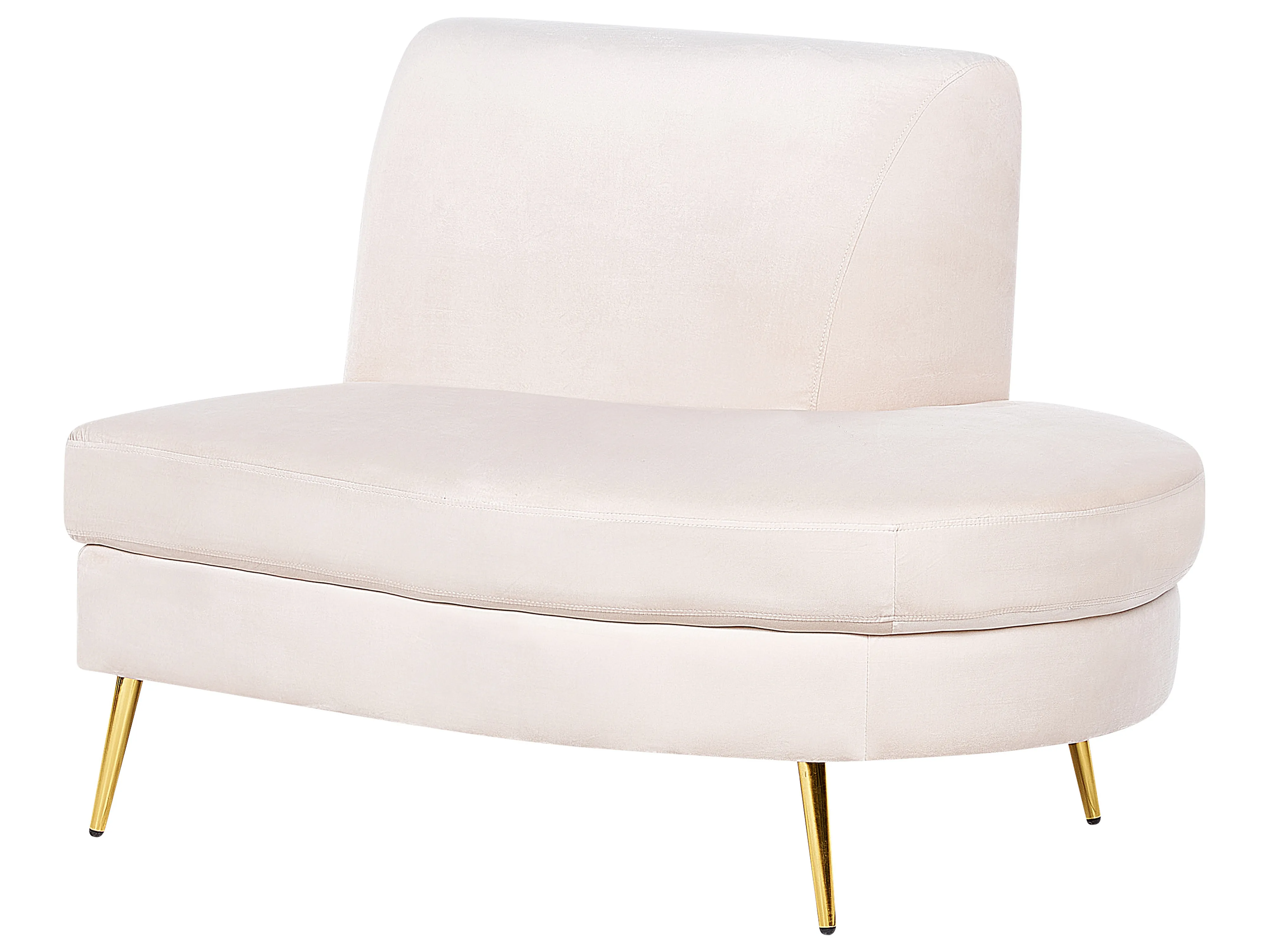 Halfronde bank 4-zits MOSS Fluweel Lichtbeige