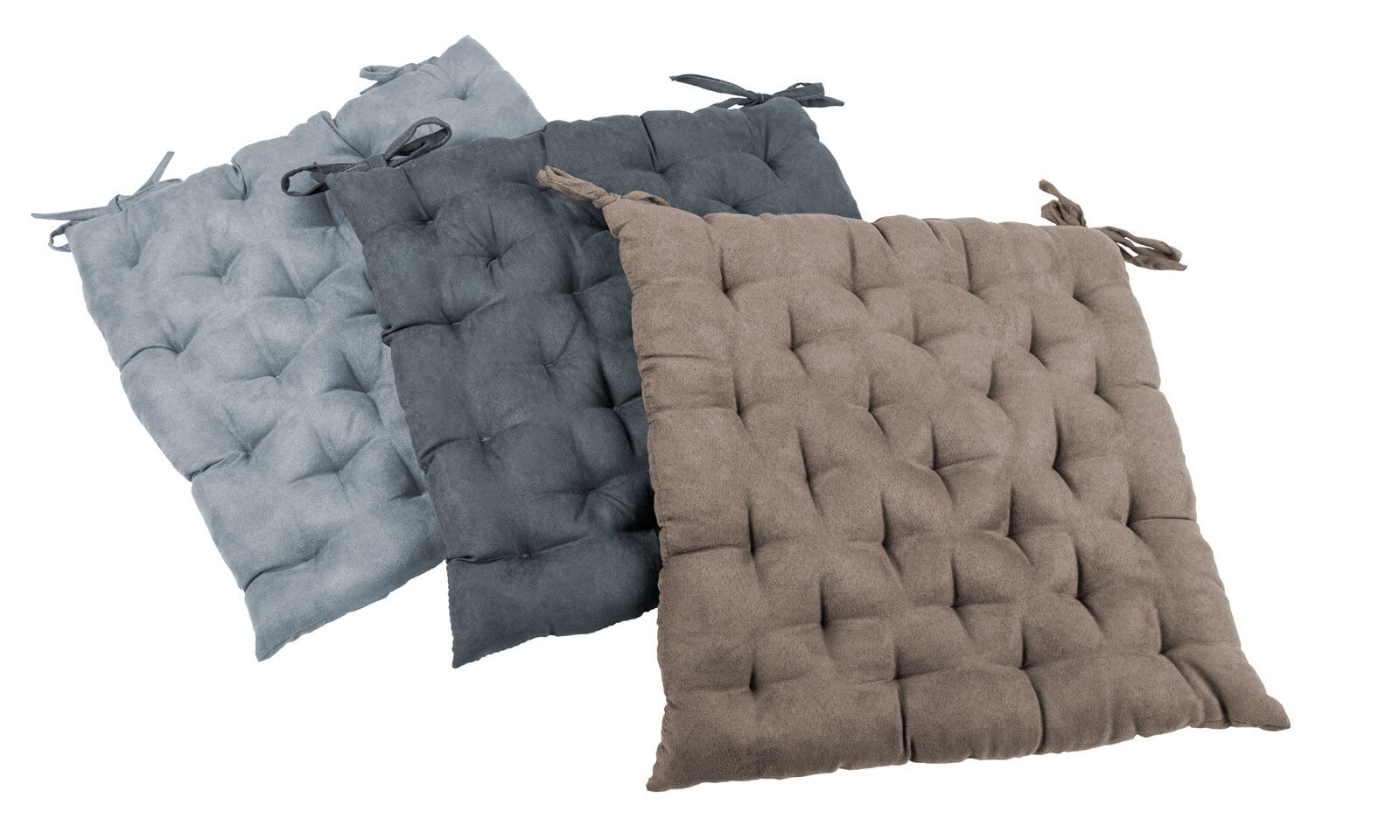 2er Set Stuhlkissen Alcantara-Optik Grau ca. 40 x 40 cm