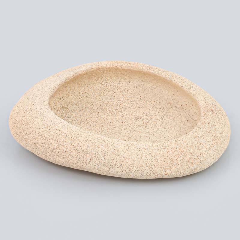 Abreuvoir forme galet beige