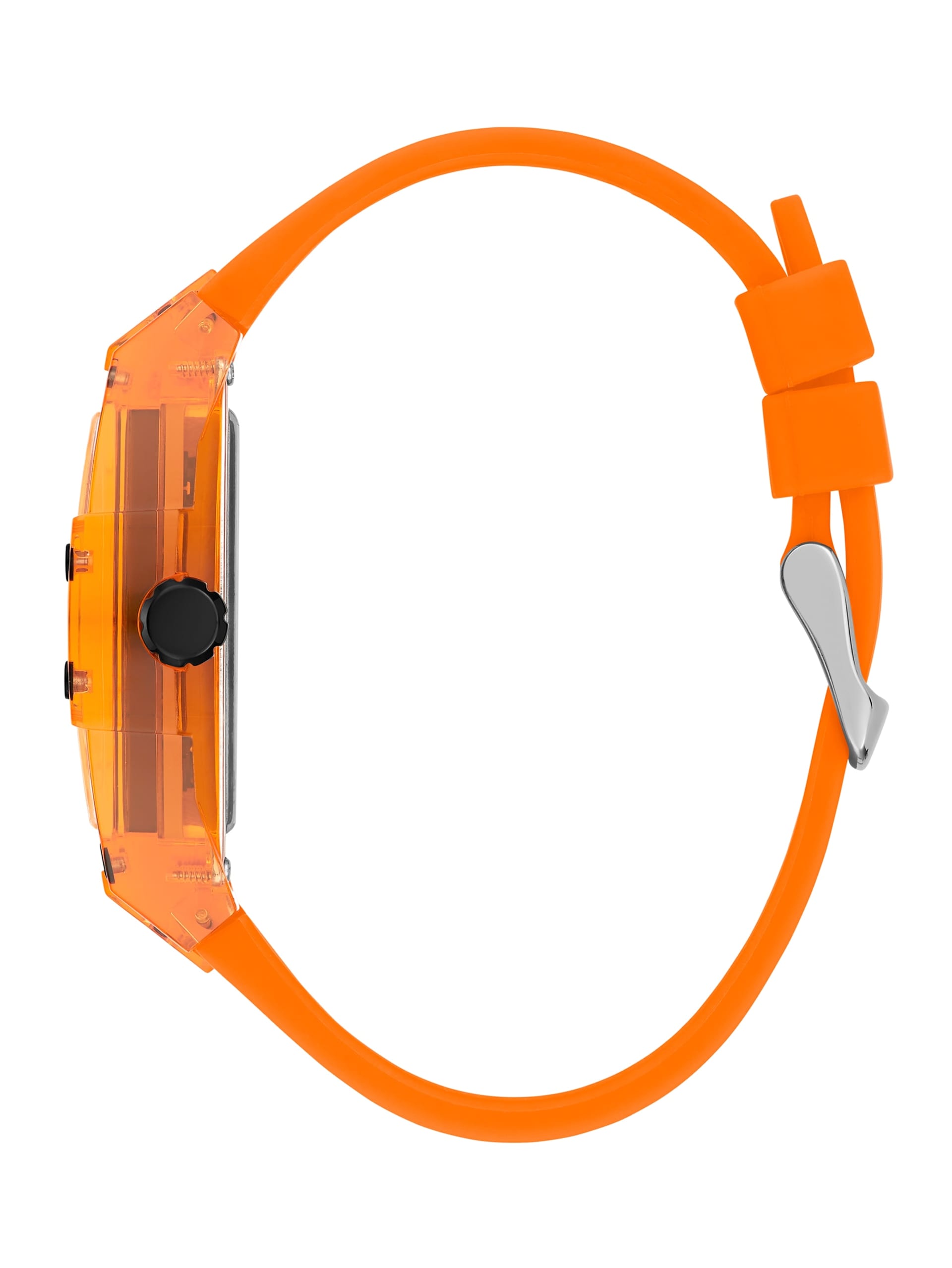Relógio multifuncional de plástico e silicone laranja