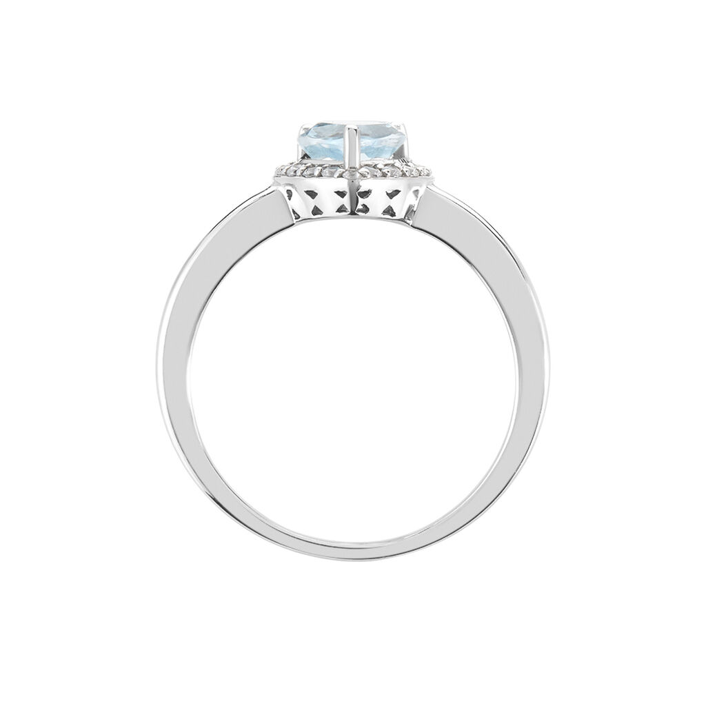 Bague Meliora Or Blanc Topaze Bleu Sky Oxyde De Zirconium