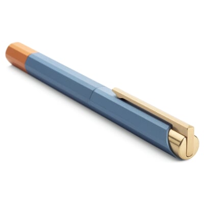 Tintenroller Aluminium und Messing, Blau