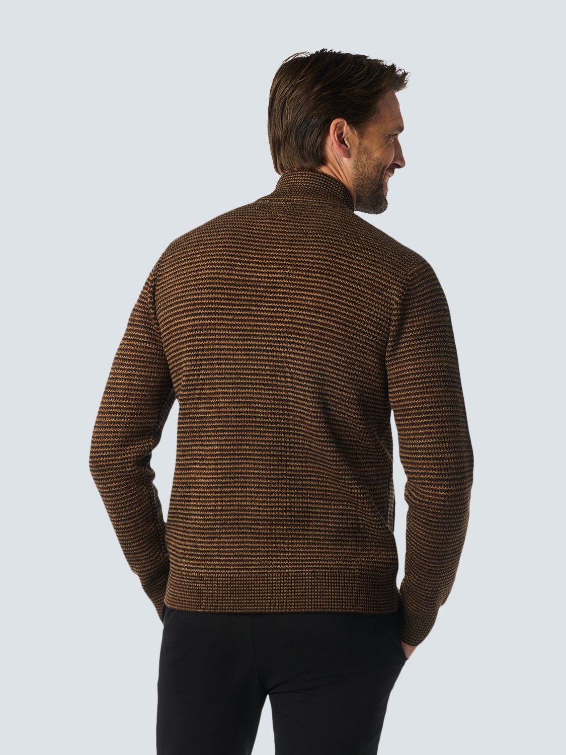 NO EXCESS Strickjacke , aus meliertem Strukturstrick