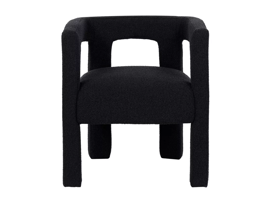 Lot de 2 chaises avec accoudoirs en tissu bouclette et métal - Noir - SOFANA de Pascal MORABITO
