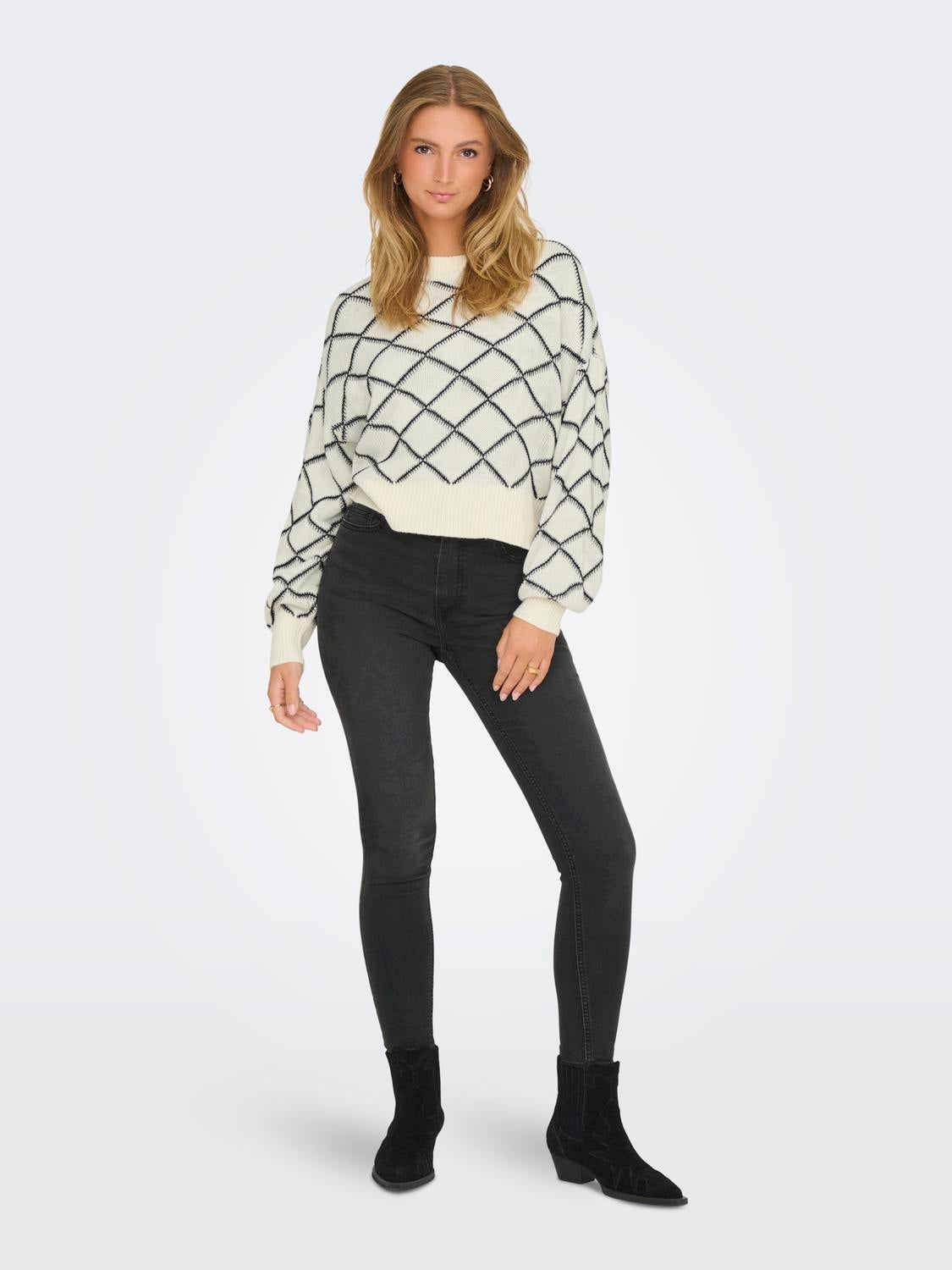 JDYMOON Hohe Taille Skinny Fit Jeans Dark Grey Denim