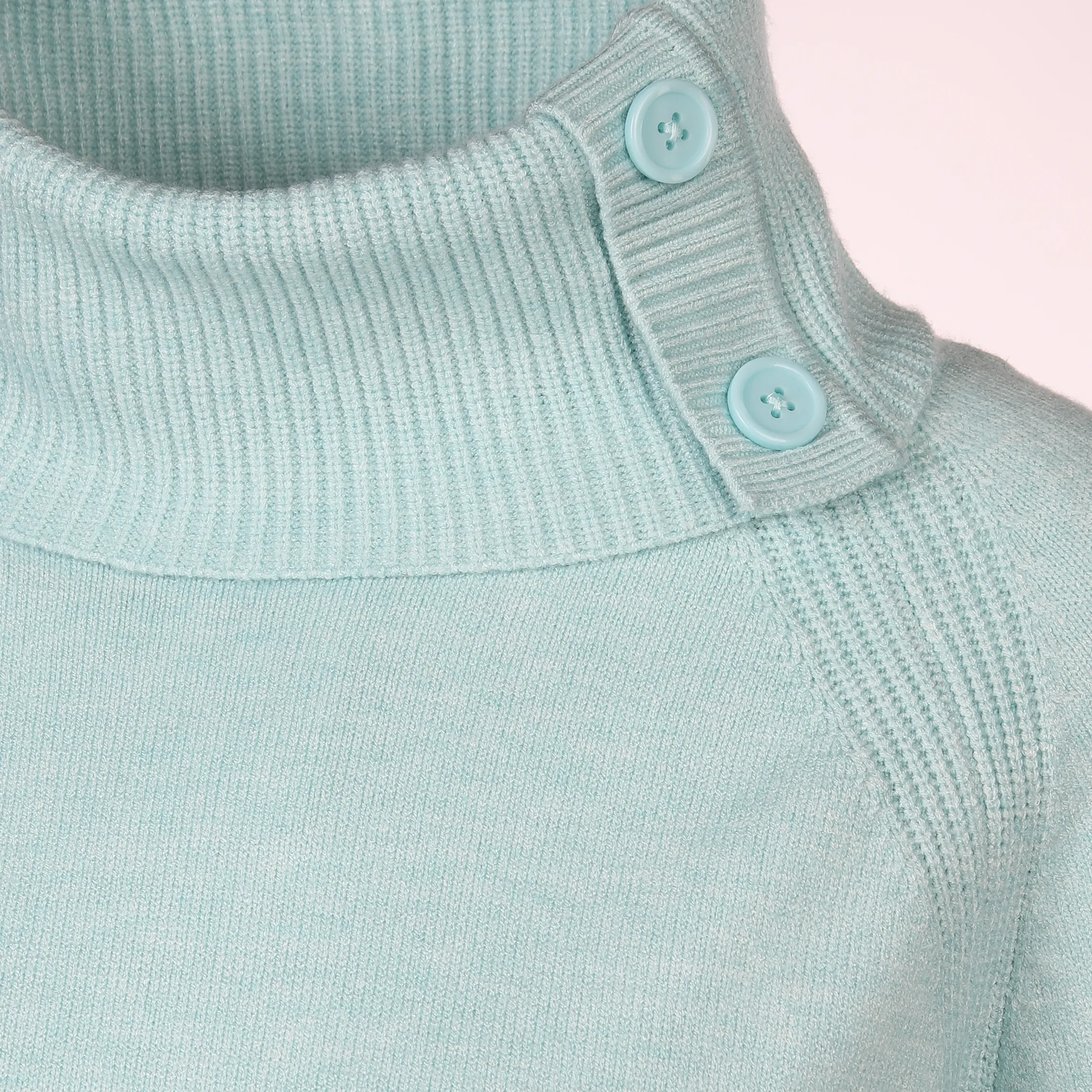 Damen Pullover mit Rollkragen und Dekoknopf