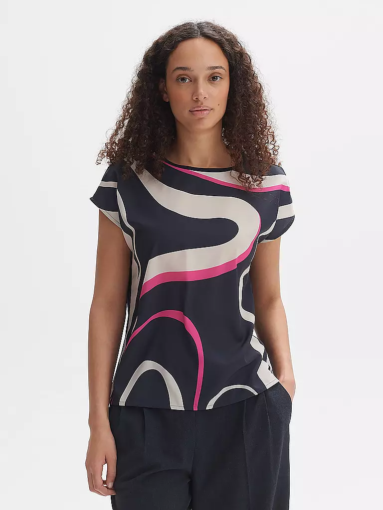 OPUS Blusenshirt SIBERTI PRINT dunkelblau