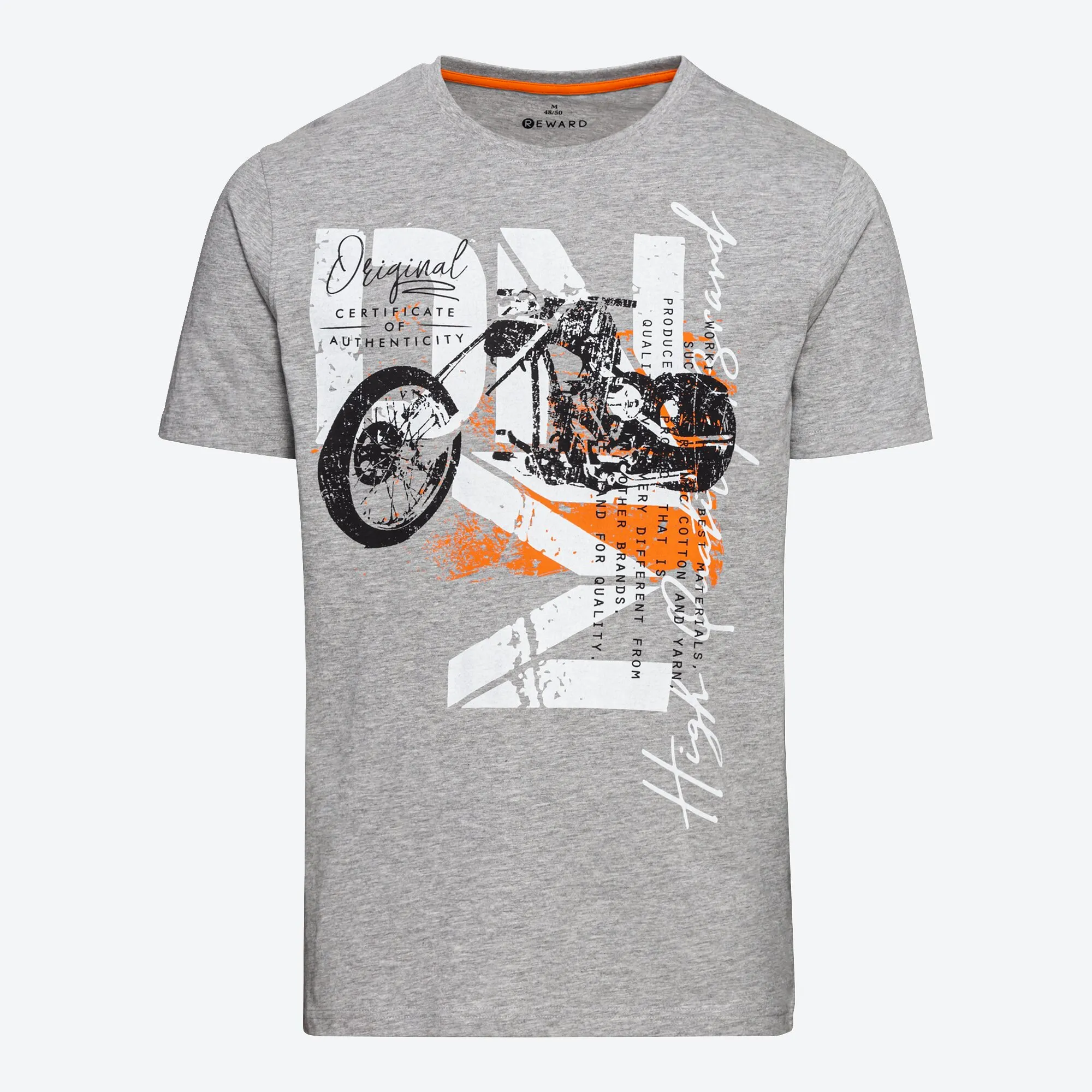 Herren-T-Shirt mit Motorrad-Frontaufdruck