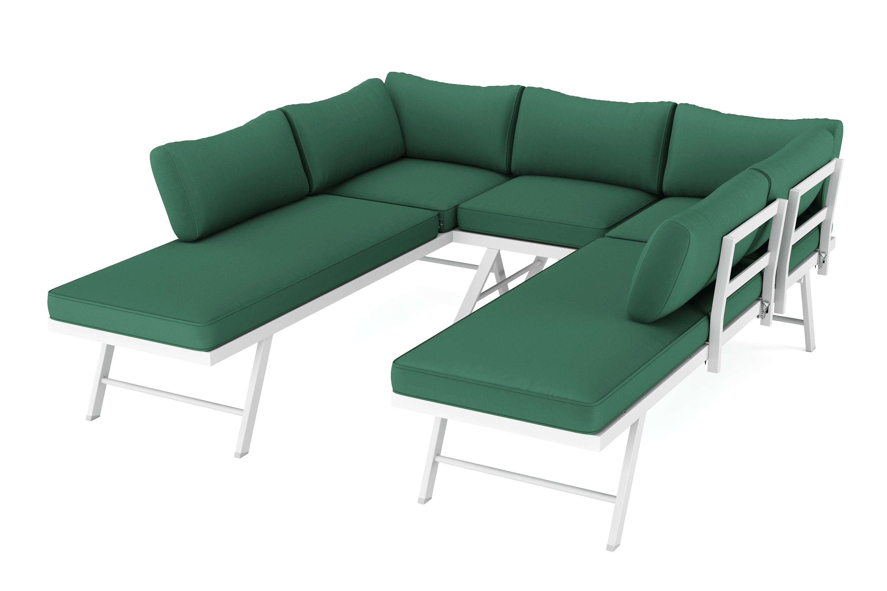 Lounge CALVI multifunktional grün/weiss