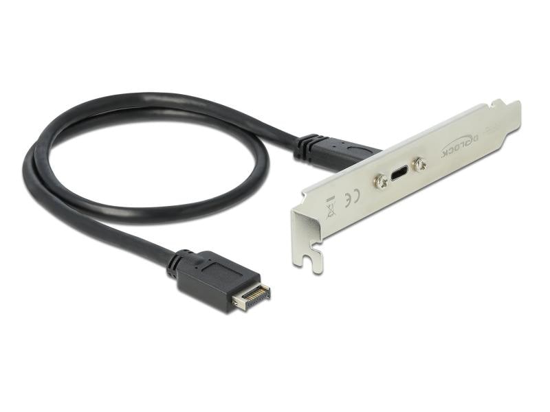 Delock Bracket USB-C, 3.2 Gen2, 10Gbps Delock USB 3.1 Gen 2 Slotblech mit 1 x USB Type-C Port