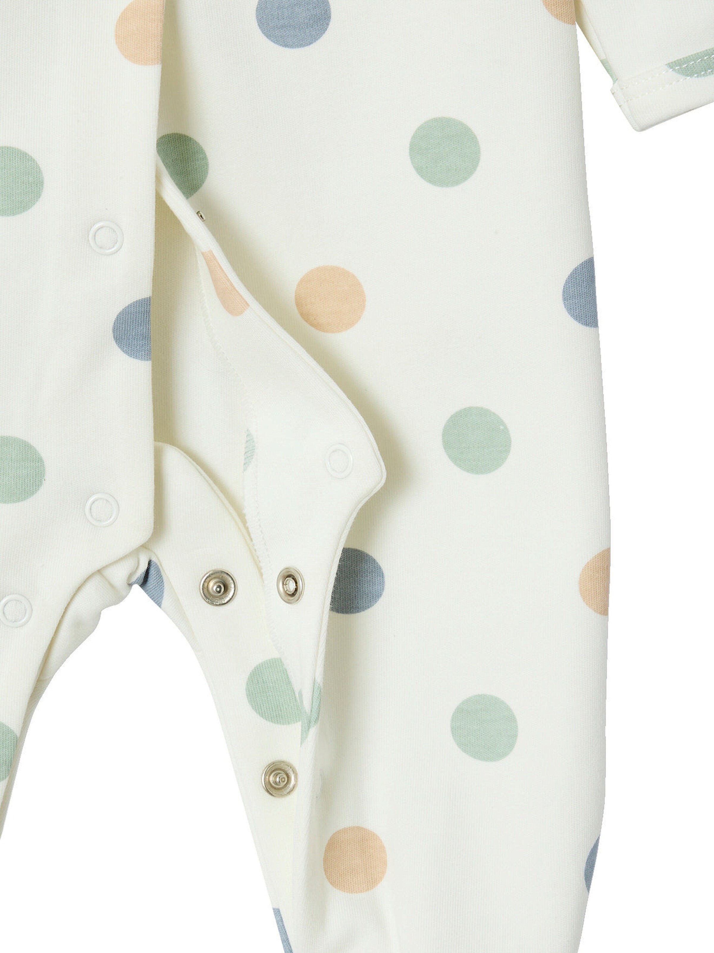 Envie de Fraise Bio-Kollektion: Baby Strampler aus getupftem Jersey wollweiß