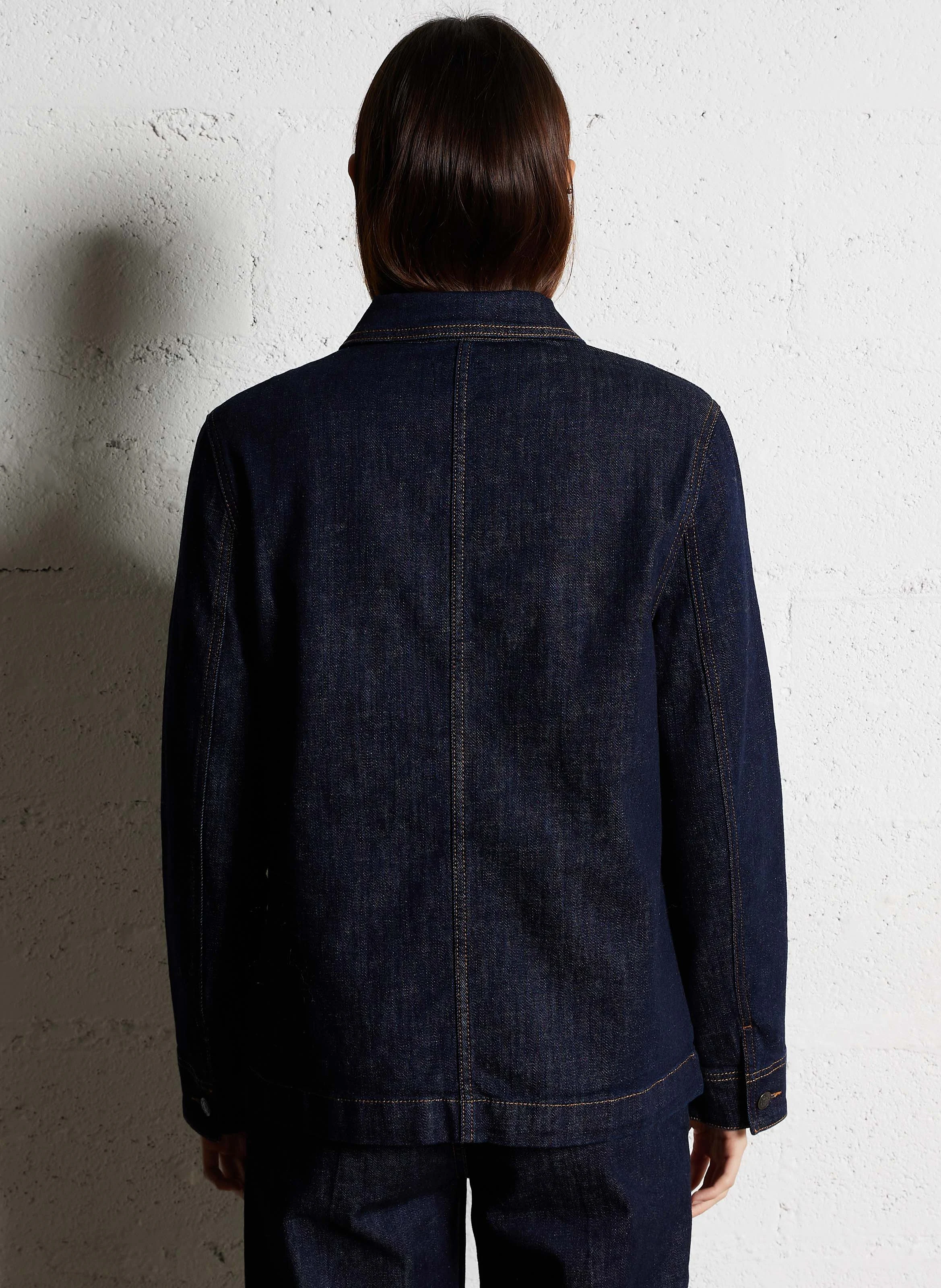 FABRINE - Veste en jean brut droite en coton mélangé | Bleu