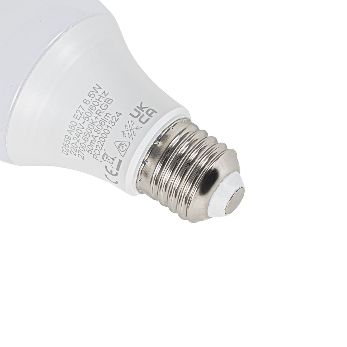 Set van 3 smart E27 LED lampen A60 mat RGBW 8,5W 806 lm 2700K