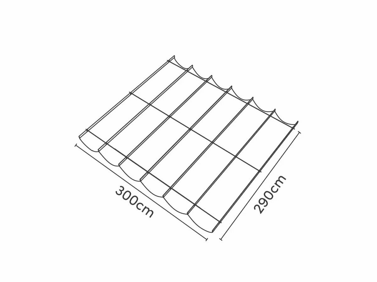 NC Outdoor 2,9 x 3,0 harmonica schaduwdoek - Gebroken wit