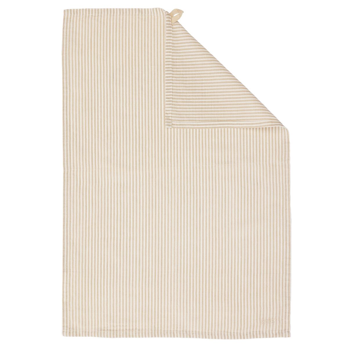 Stripete kjøkkenhåndkle, beige/hvit