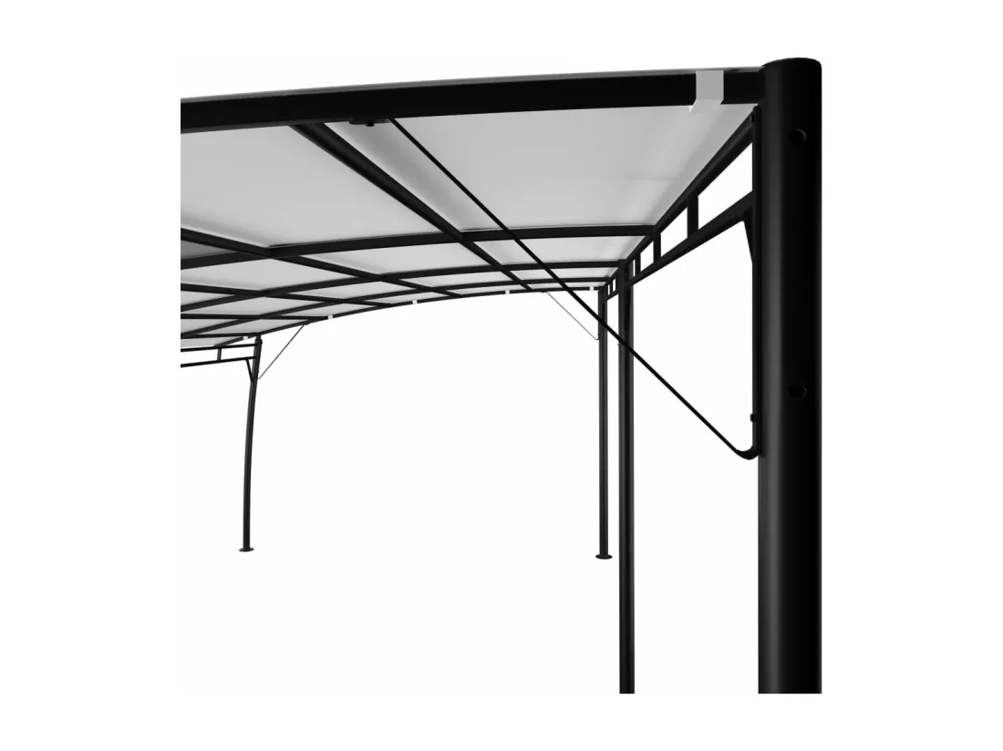 Auvent pare-soleil de jardin 6x3x2,55 m crème
