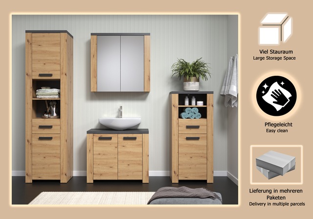 welltime Badezimmer-Set »Ambres« 4 Stk. tlg.