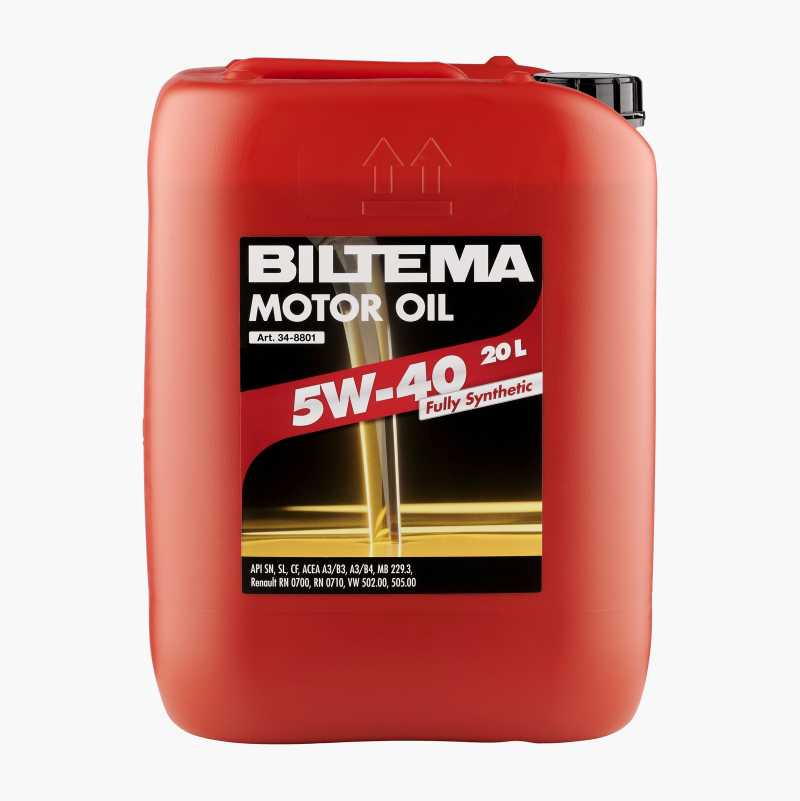 Helsyntetisk motorolje 5W-40, ACEA A3/B3, A3/B4, 20 liter