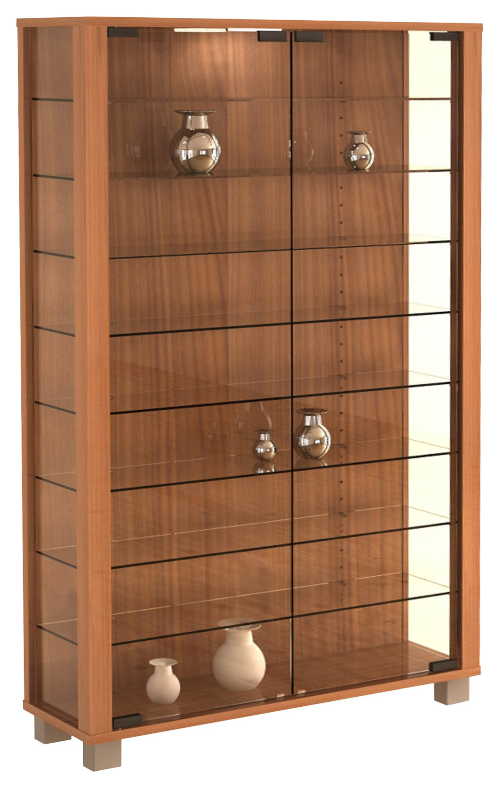 Vitrine LUMO MINI - Kern-Nussbaum - ohne Beleuchtung