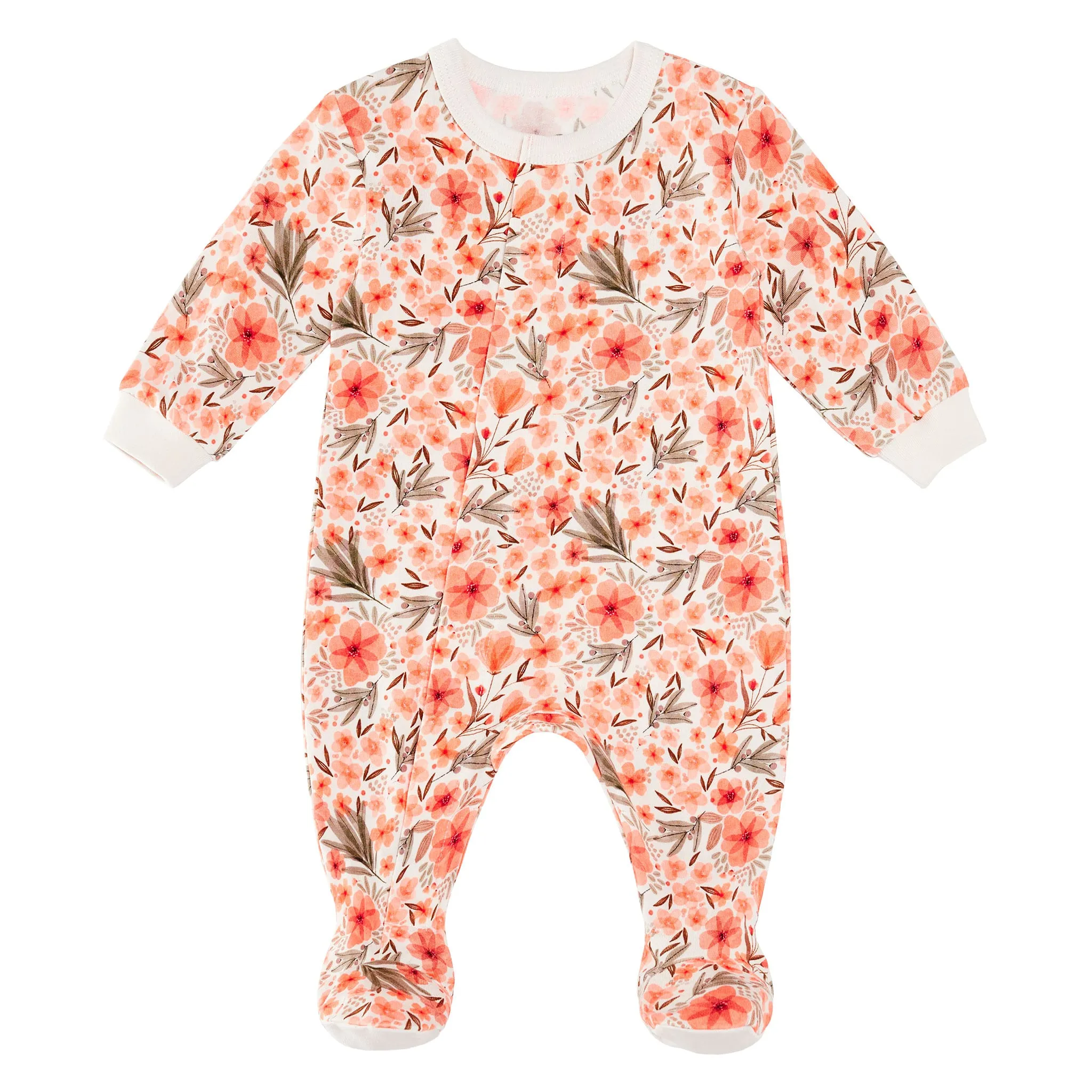 Collé-Collé Pyjama Magnétique Fleurs Prématuré - 12mois