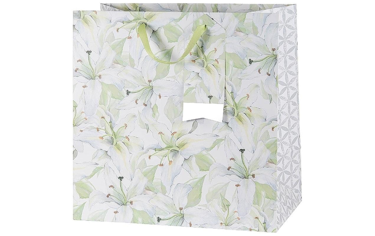 Geschenktasche 38 x 38 x 21.5 cm, LilienGeschenktüte mit Blumen Design