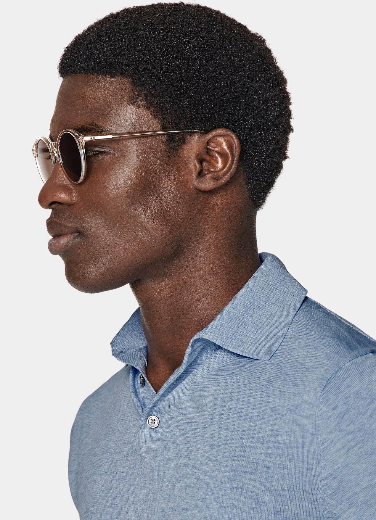Polo bleu clair