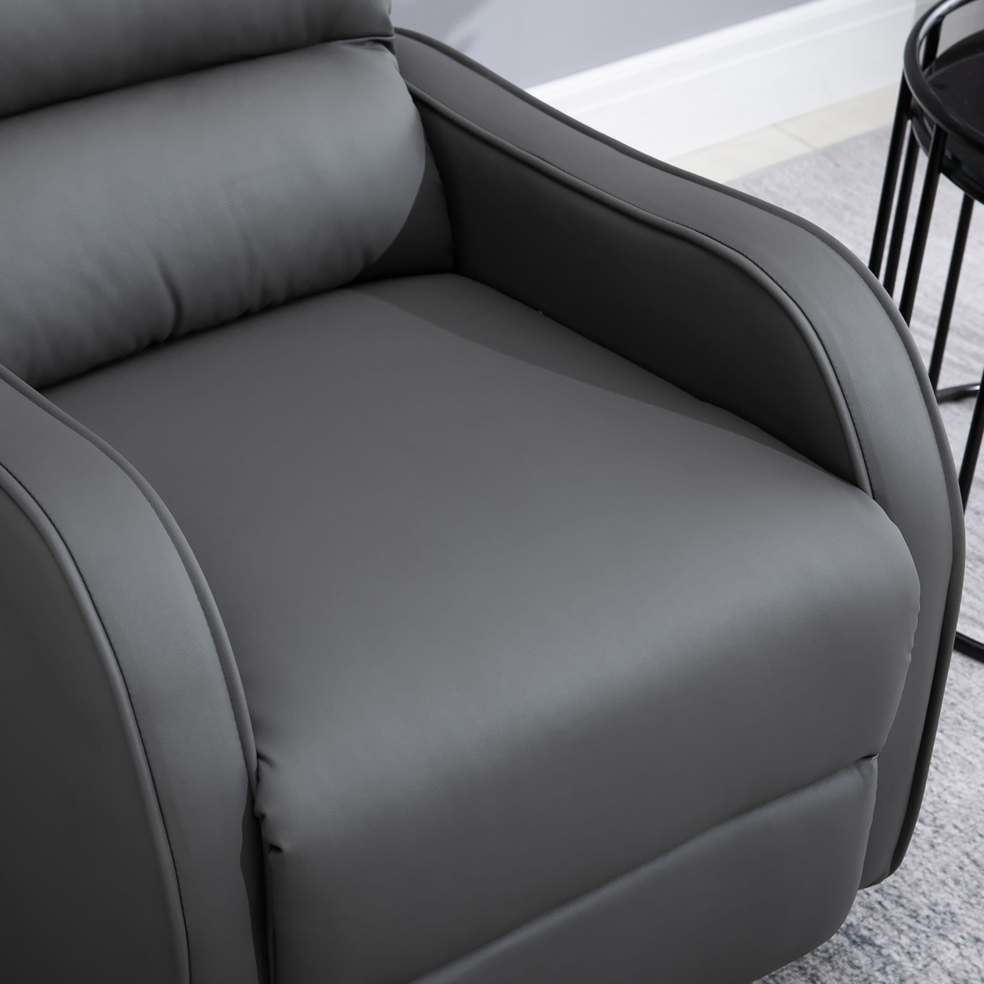 HOMCOM Relaxsessel mit Fußstütze grau 89L x 65B x 100H cm
