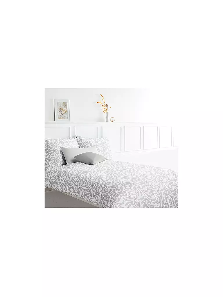 FLEURESSE Damast Bettwäsche OPAL 2x70x90cm/200x200cm Weiss weiss