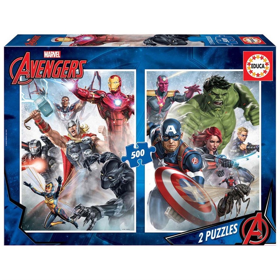 Puslespil - 2x500 brikker - Avengers