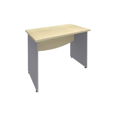 Bureau droit DUAL - L80 - Pieds Alu - plateau imitation Erable