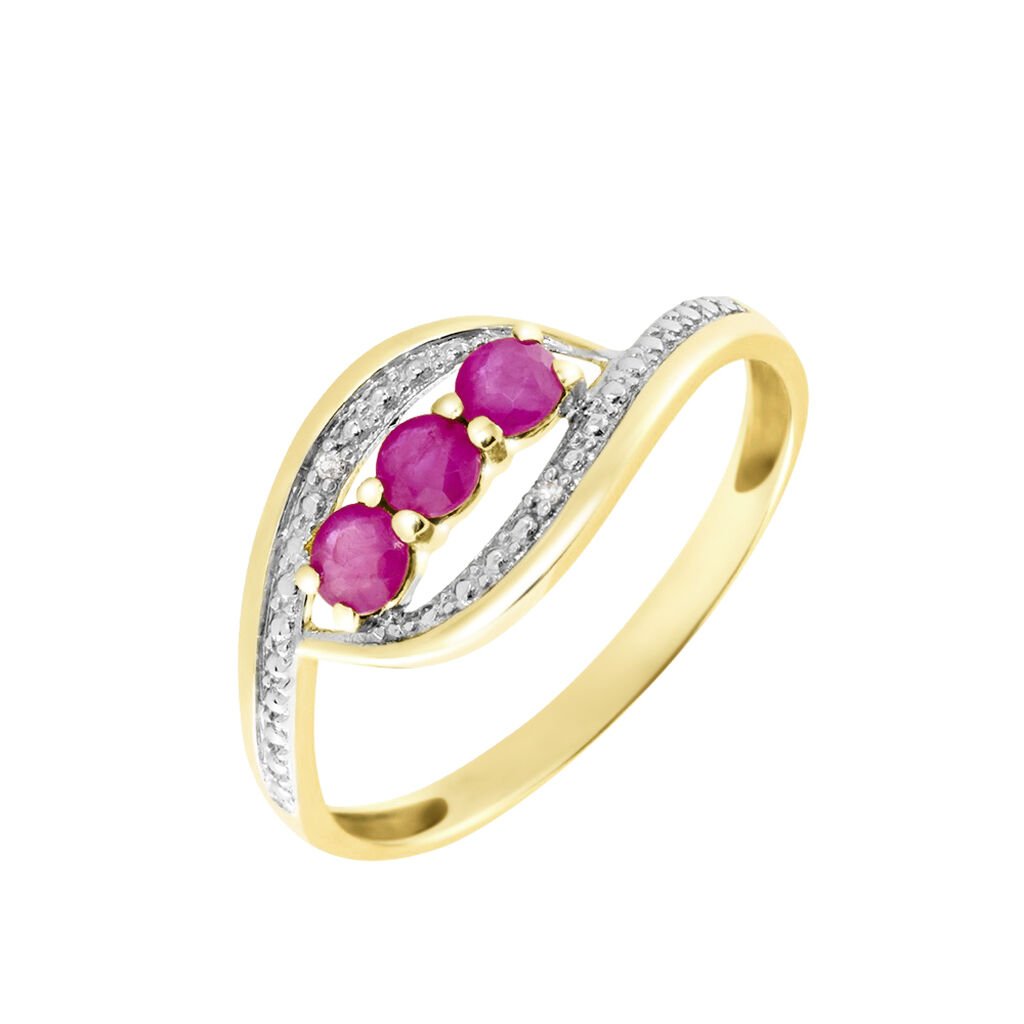 Bague Or Jaune Aurora Rubis Diamants