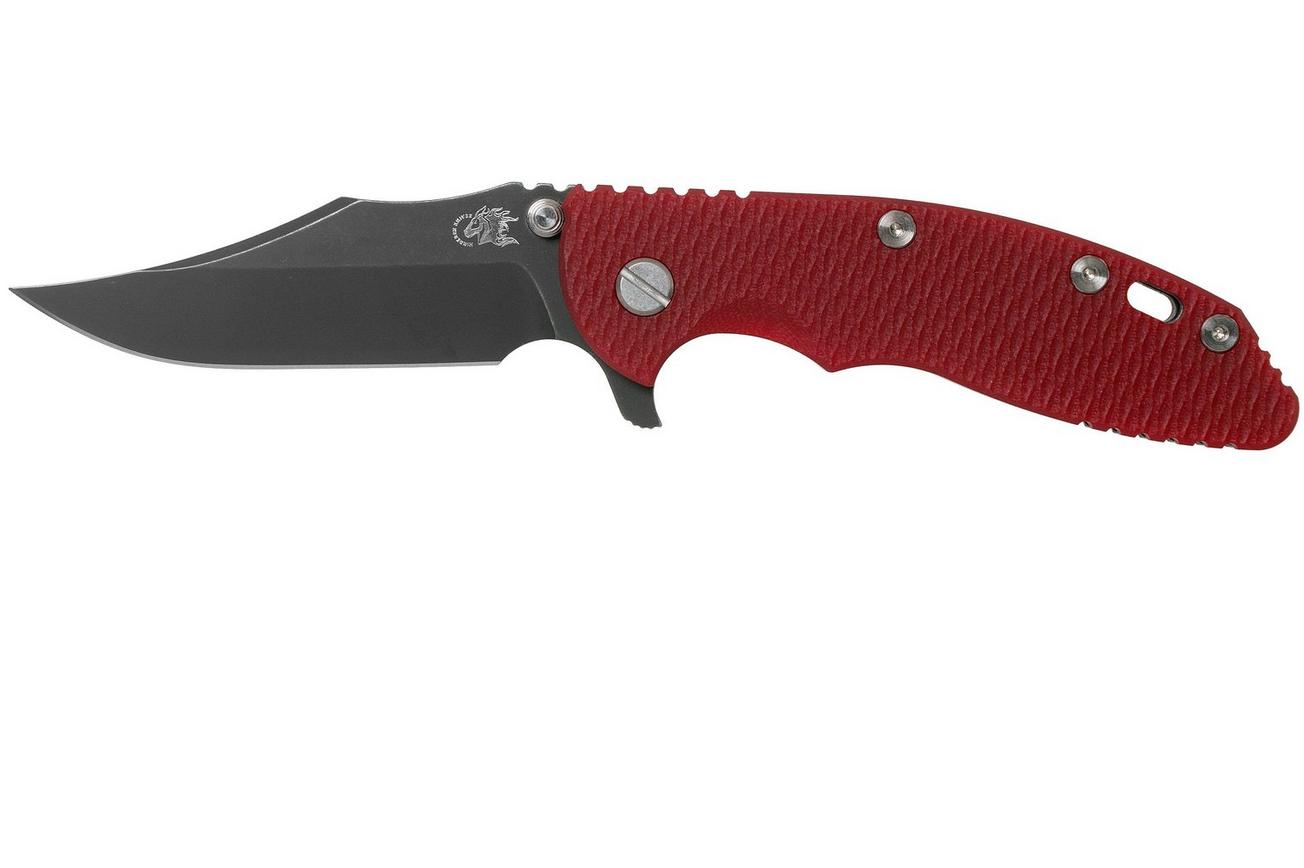 Rick Hinderer XM-18 3.5 Bowie 20CV Battle Black, Red G10 zakmes