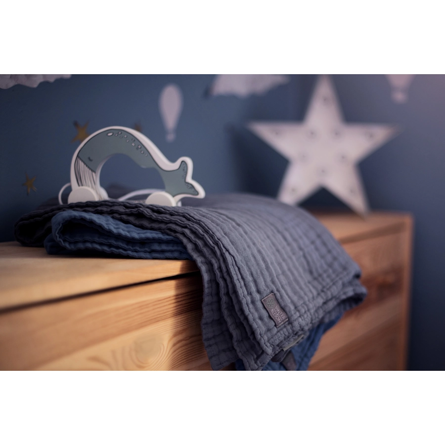 VINTER&BLOOM Kuscheldecke Layered Muslin Steel Grey