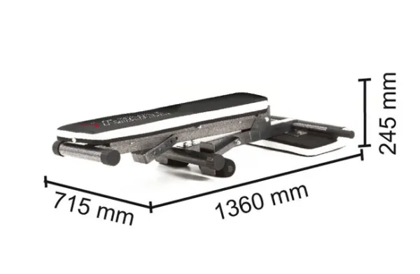 Toorx WBX-40, Justerbar vægttræningsbænk, Motionscenter, Hjem, Stål, Sort, 715 mm, 1390 mm