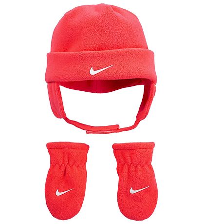 Nike Mütze/Fäustlinge - Swoosh- Fleece - Racer Pink