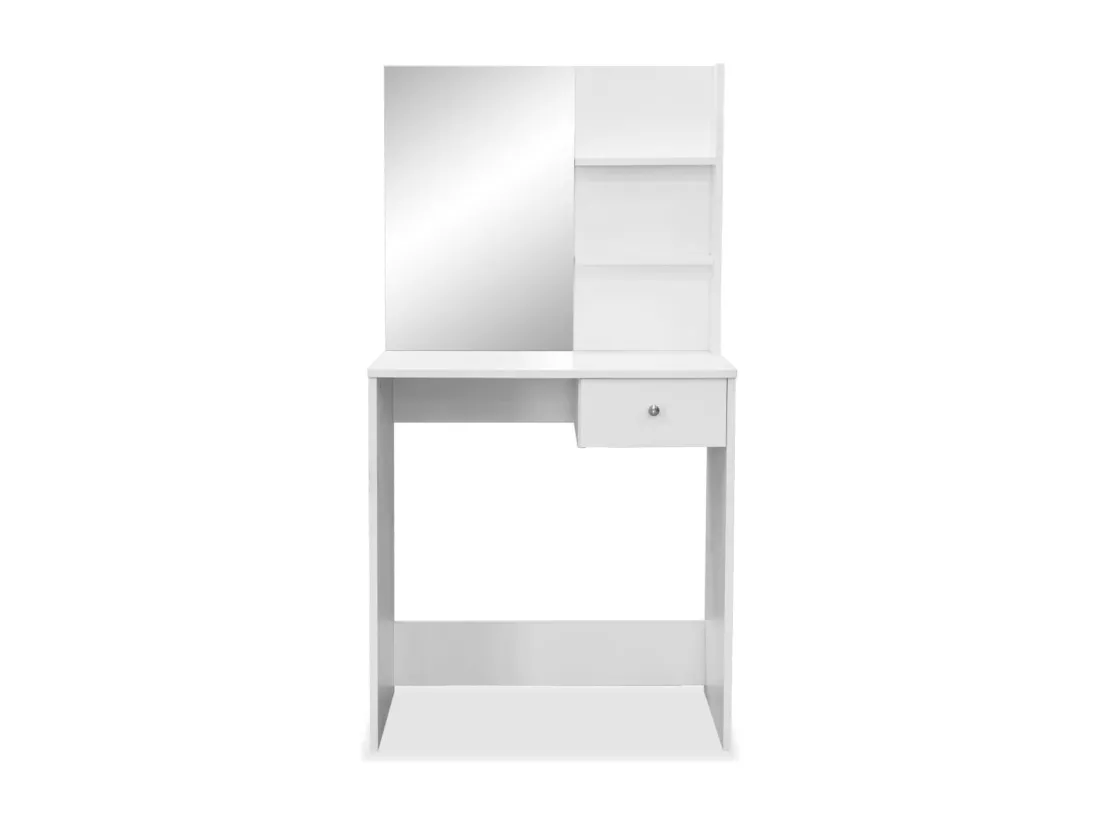 Coiffeuse Bois d’ingénierie 75x40x141 cm Blanc