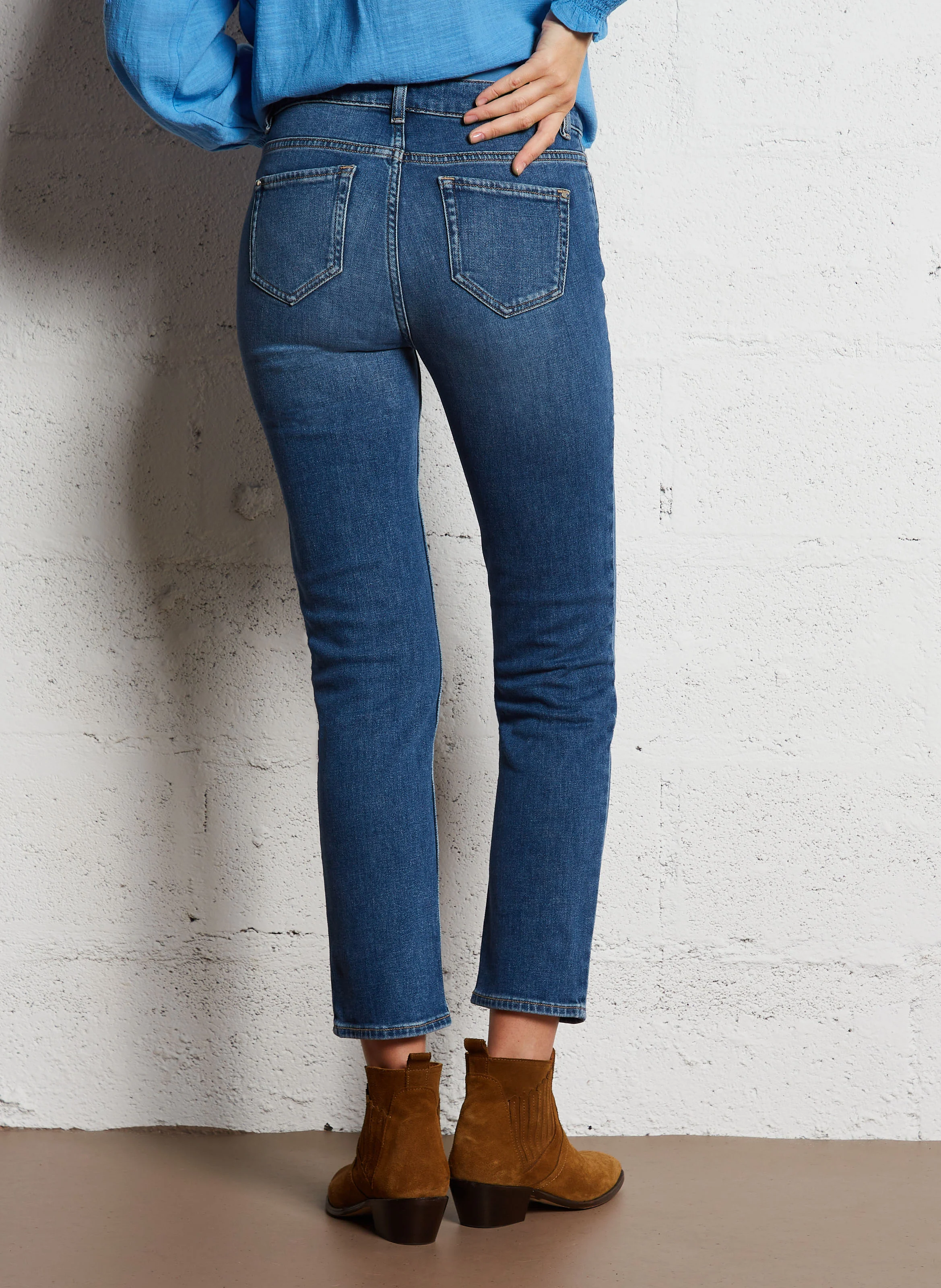 LOU - Jean slim en coton| Bleu