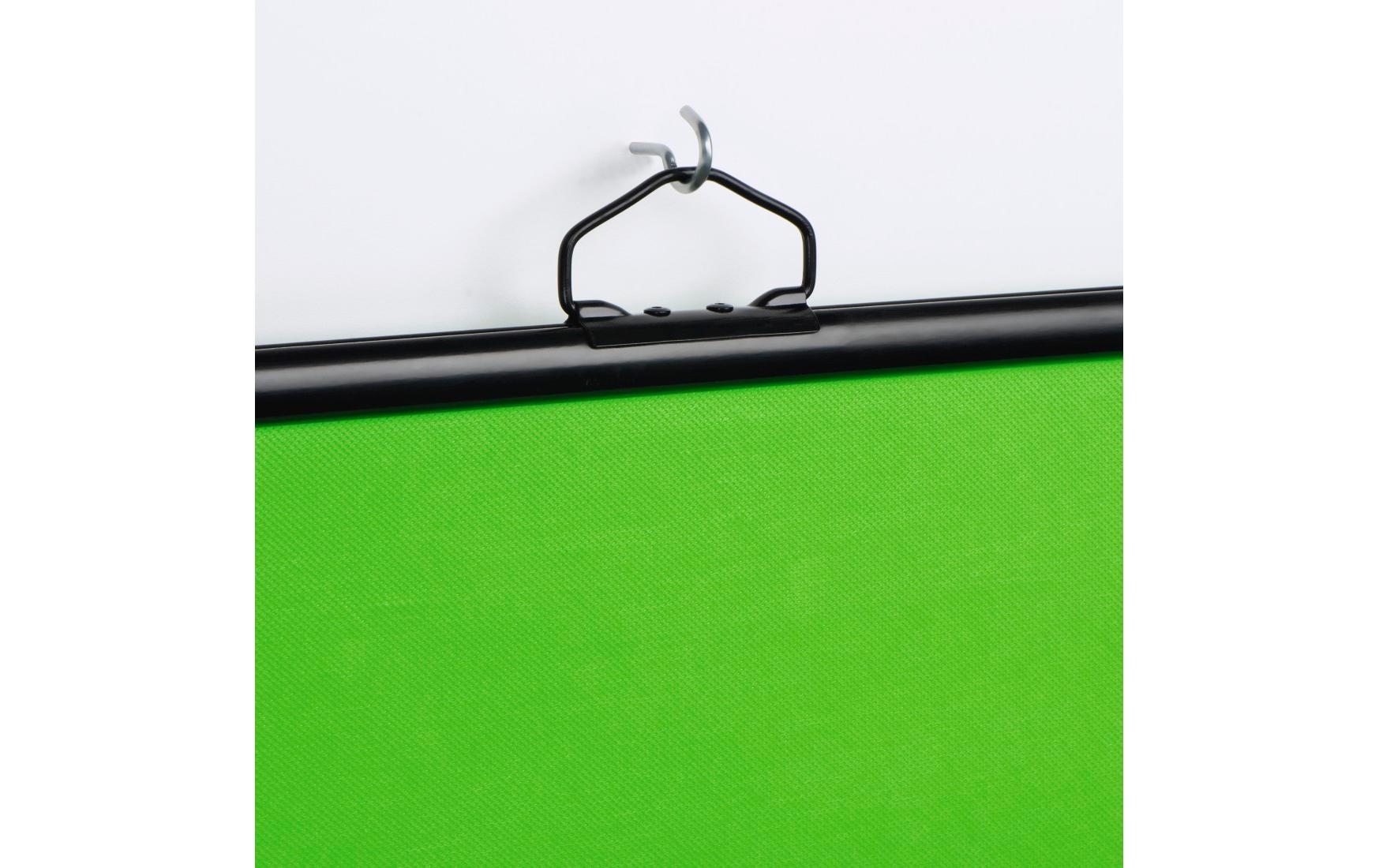 Hintergrundsystem 2-in-1 180 x 180 cm<br>Green-Screen-Hintergrund mit mitgeliefertem Stativ