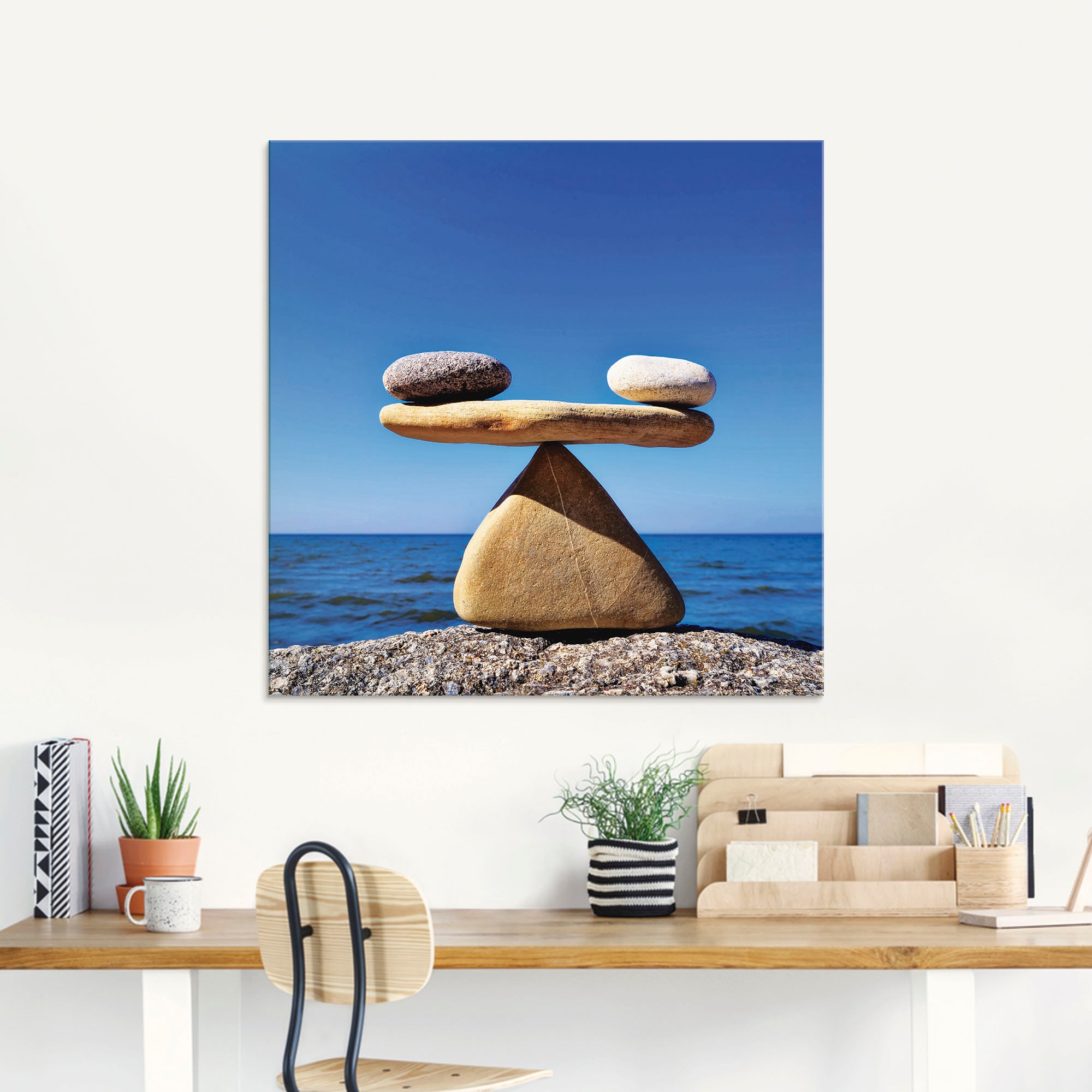 Artland Glasbild »Gleichgewicht - Steine Meer« Zen 1 Stk. tlg. in verschiedenen Grössen