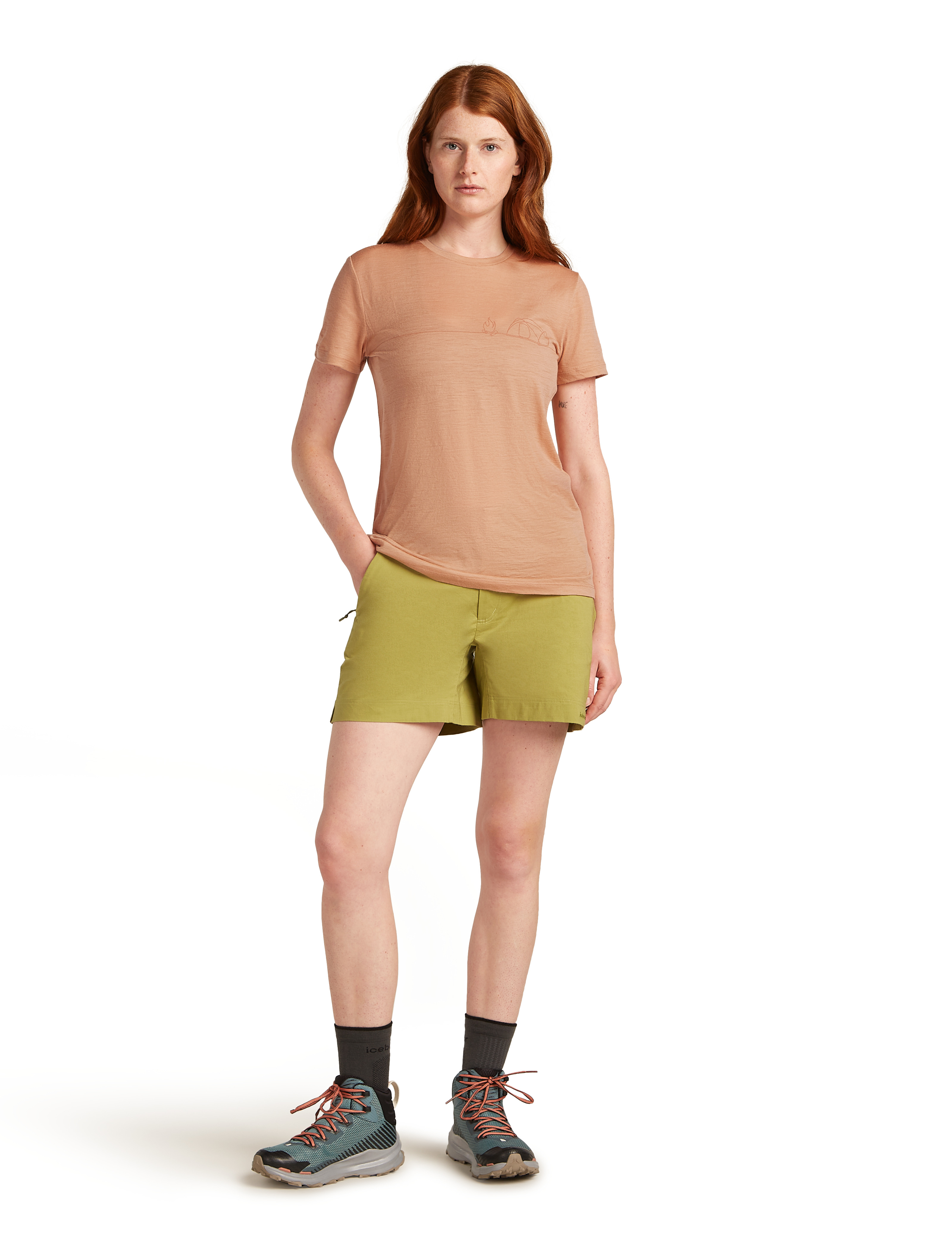 W Merino 150 Tech Lite SS Tee Single Line Camp