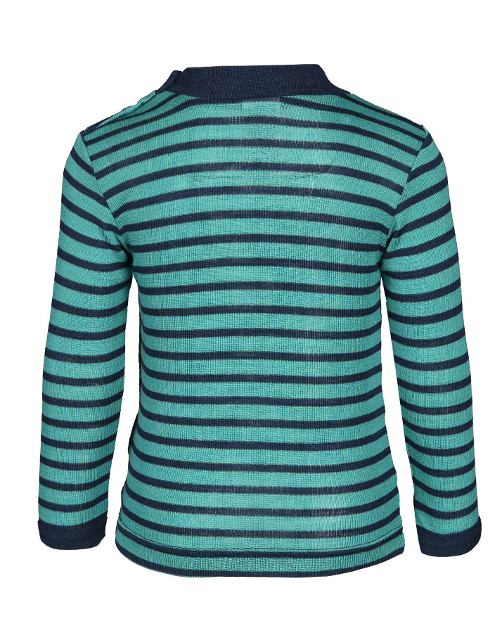Langarmshirt STRIPES mit Seide in eisvogel/marine