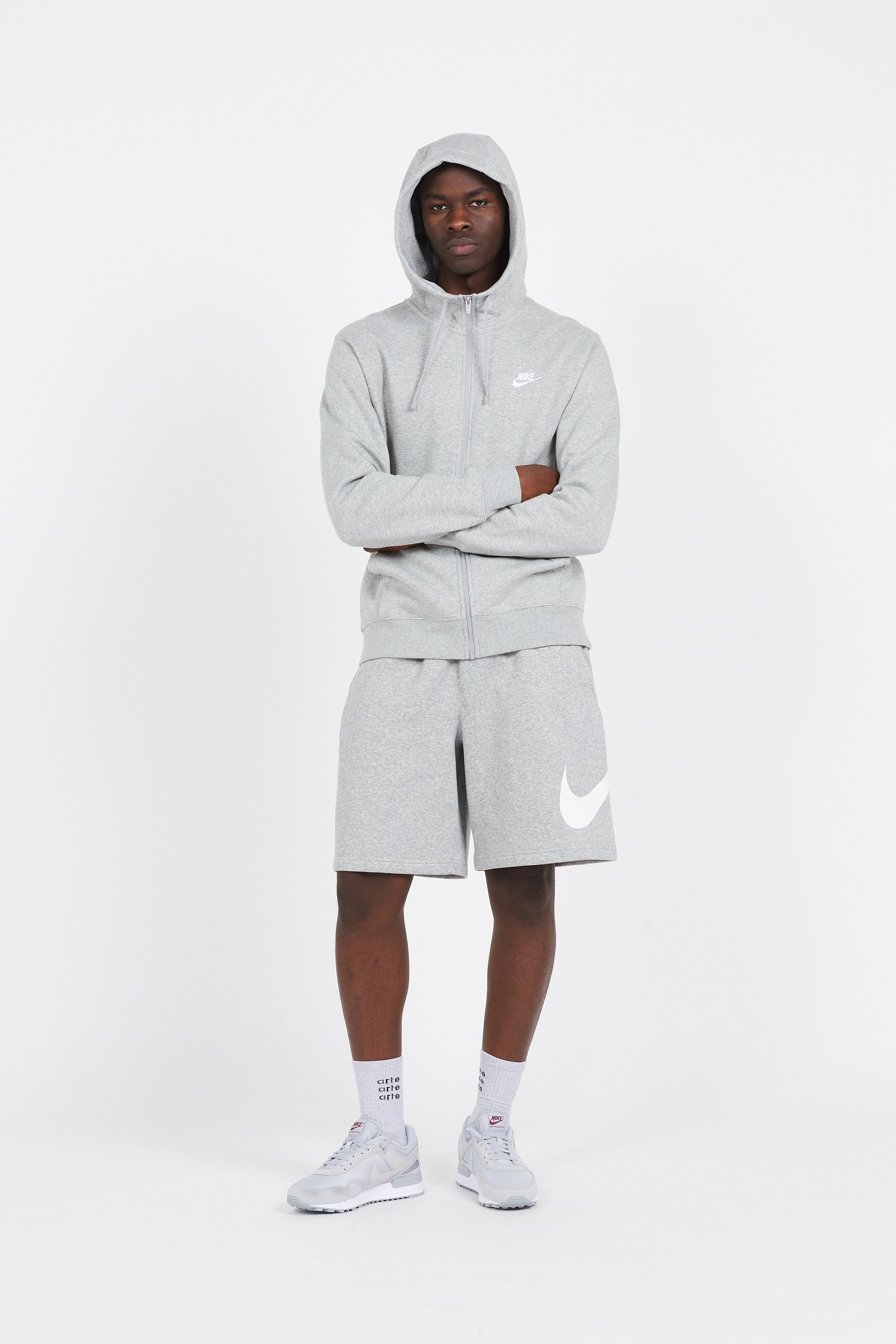 NIKE sweat zippé CLUB FLEECE HD Gris