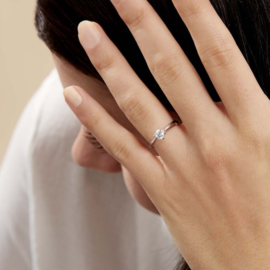 Bague Solitaire Veronika Or Blanc Diamant