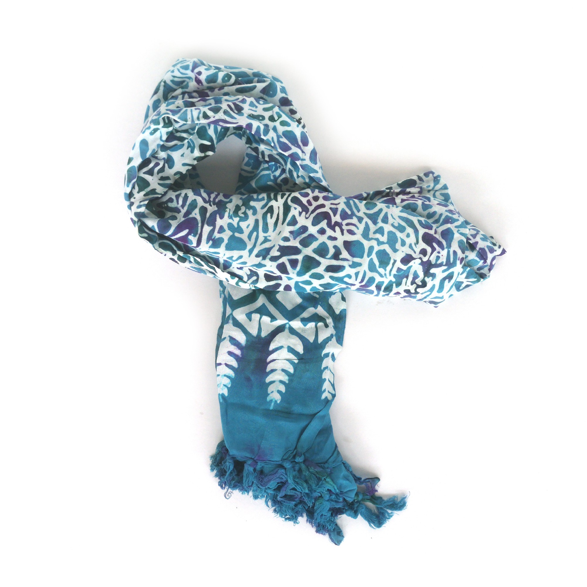 Sarong mit Kokosnuss-Schnalle Batik, blau, weiß, T 225 cm, B 115 cm günstig bestellen