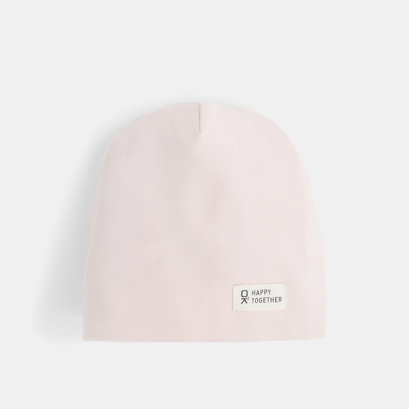 Bonnet en maille Happy Together rose fille