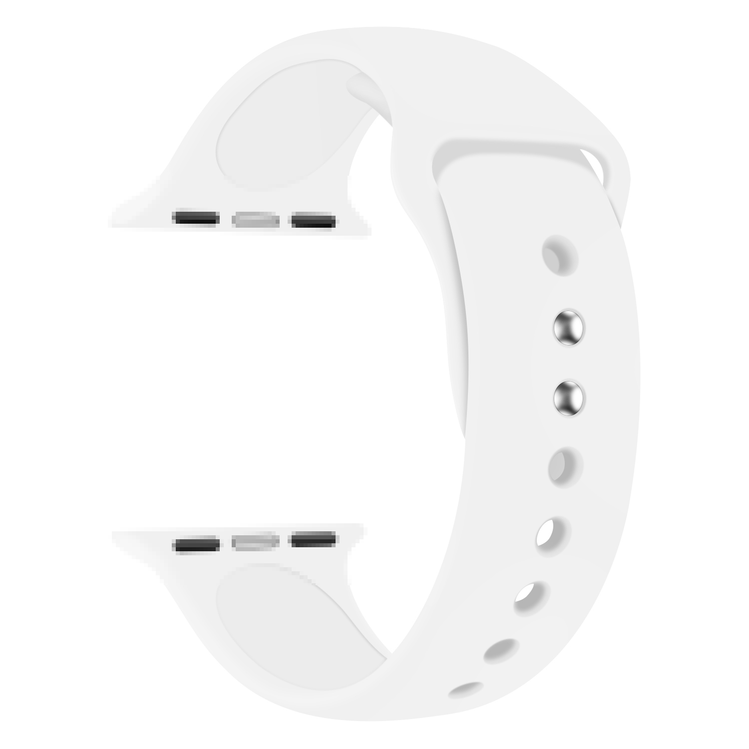 Apple Watch (42/41/40/38 mm) Silikon Sport Armband mit Doppelverschluss (Gelenkumfang: 180-215mm) - Weiss